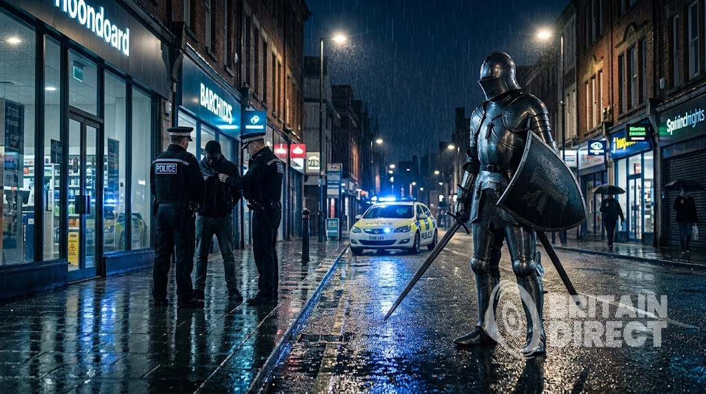Stop and search operation, British street