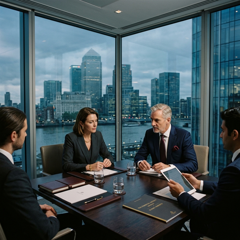 London financial district skyline for Britain Direct business coverage