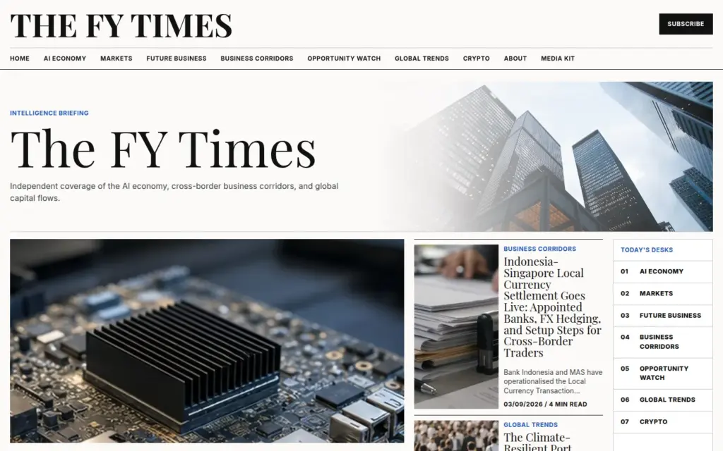 FY Times live editorial website designed and built by Consiliuma